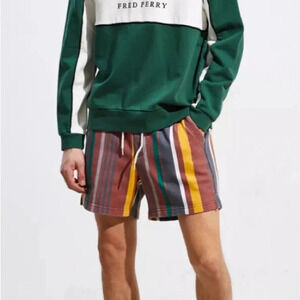 Urban Outfitters Men’s Striped Sweat-shorts Volley Shorts Sz S